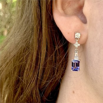 Tanzanite Drop Earrings 210-00276