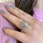 Signature Estate Double Halo Ring Circa 1960 Signed "Tiffany & Co." 800-05181