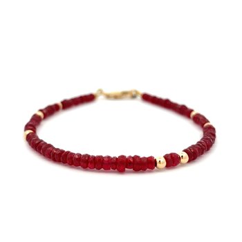 19 Carat TW Ruby Bead Bracelet 240-00028
