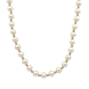 Pearl & Gold Bead Necklace 340-28992