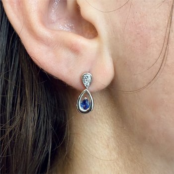 Blue Sapphire Earrings 210-00386