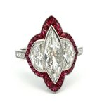 Moses Signature Art Deco Inspired Diamond & Ruby Ring 130-00152