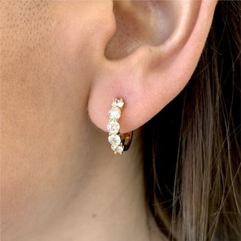 Diamond Huggie Hoop Earrings 150-16974