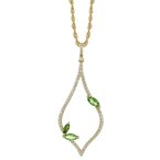 Wear-EVERY-Where Tsavorite Garnet & Diamond Necklace 230-00428